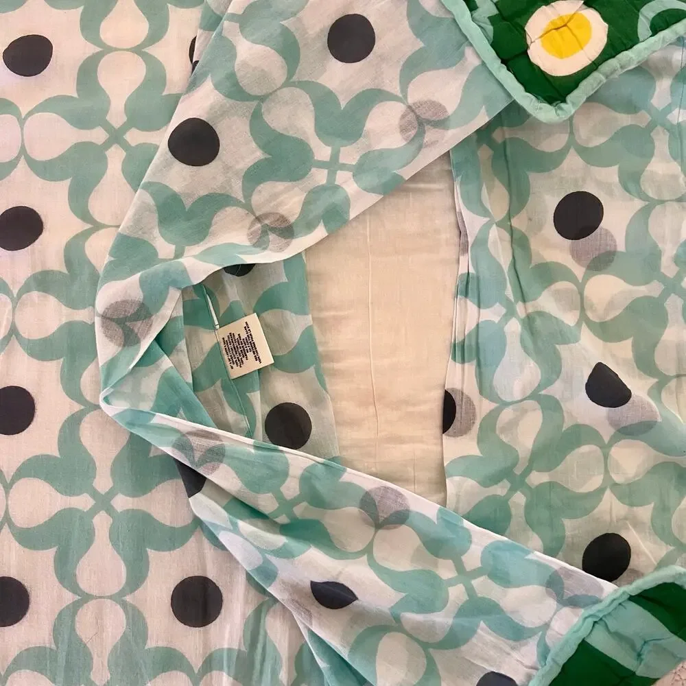 Anthropologie Lilla Patchwork Euro Sham 26x26 Cotton Quilted Pillow Cover Boho